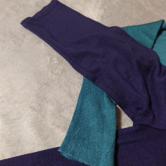 Lot of 2, soft, long sleeve women's cardigans, size large, teal & navy blue - Picture 5 of 9